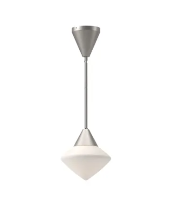 Alora Mood PD537508BNOP Nora 8" Wide Mini Pendant with Opal Glass Shade Brushed Nickel Finish