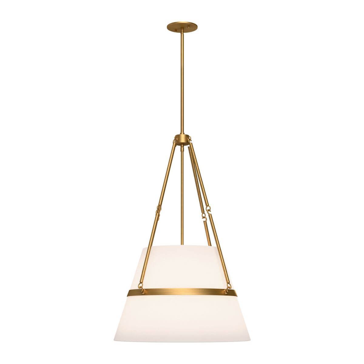 Alora Mood PD546719AGWL 18" Oliver 1-Light LED Pendant - Aged Gold / White Linen Shade