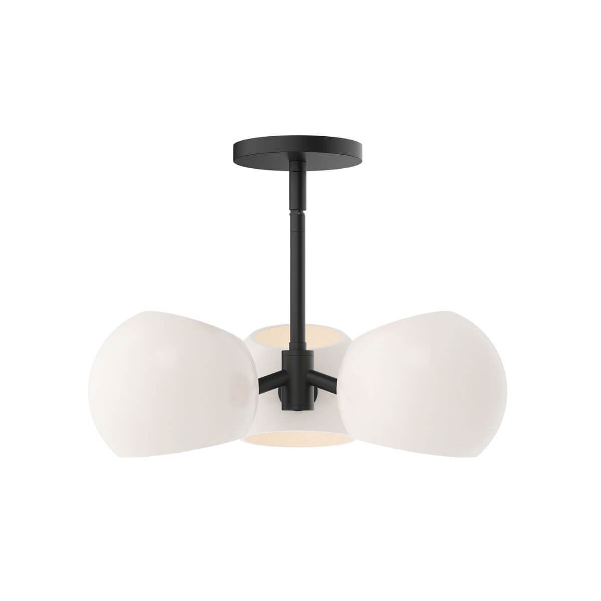 Alora Mood PD548315MBOP 16" Willow 3-Light LED Pendant - Matte Black / Opal Glass