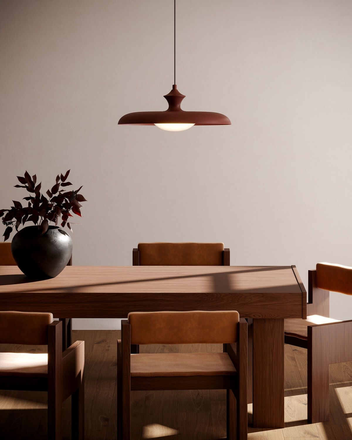 Alora Mood PD557015BGD 16" Minori 1-Light LED Pendant - Burgundy / Opal Glass / Steel Shade