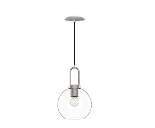 Alora Mood PD601608BNCL Soji 8" Wide Mini Pendant with Clear Glass Shade Brushed Nickel Finish
