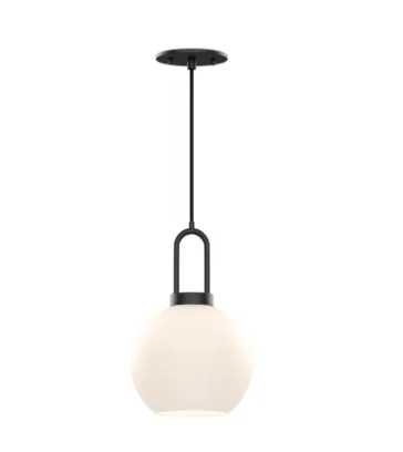 Alora Mood PD601608MBOP Soji 8" Wide Mini Pendant with Frosted Glass Shade Matte Black Finish