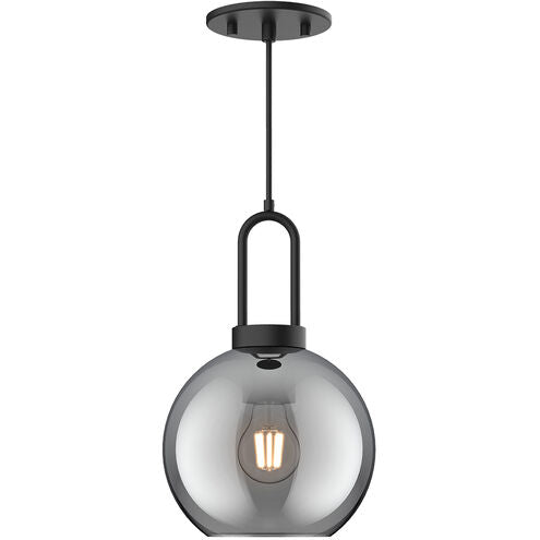Alora Mood PD601608MBSM Soji 1 Light 7.88 inch Matte Black Pendant Ceiling Light in Smoke Glass