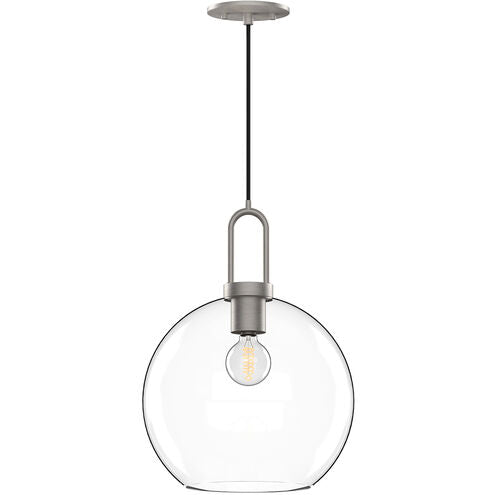 Alora Mood PD601710BNCL Soji 1 Light 9.88 inch Brushed Nickel Pendant Ceiling Light in Clear