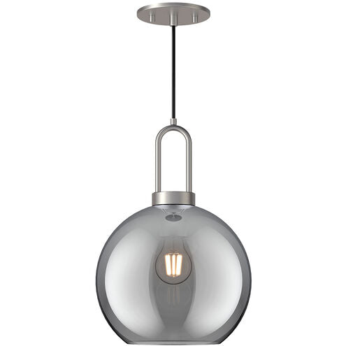 Alora Mood PD601710BNSM Soji 1 Light 9.88 inch Brushed Nickel Pendant Ceiling Light in Smoke Glass
