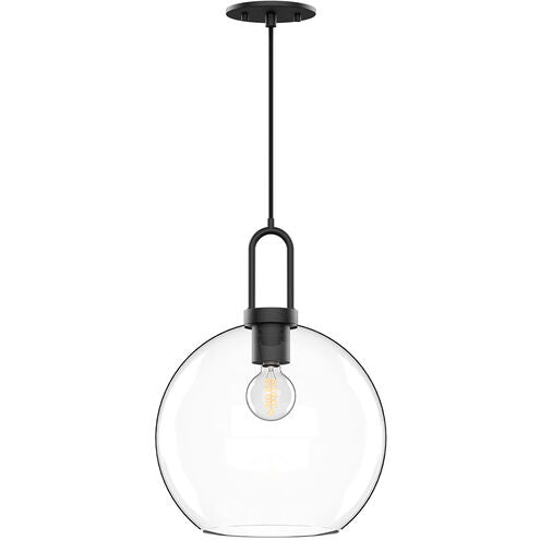 Alora Mood PD601710MBCL Soji 1 Light 9.88 inch Matte Black Pendant Ceiling Light in Clear