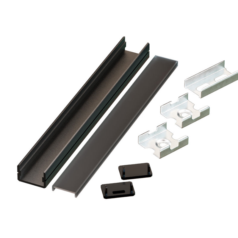 American Lighting PE-GT-BK-2M-BNDL1 78" GT Surface & Recessed Mounting Channel Bundle - Black