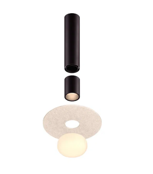 Dals Lighting PIL42-CC-UNV-BK 42 Inch Cylinder Flushmount, Universal Driver, 5CCT - Black Finish