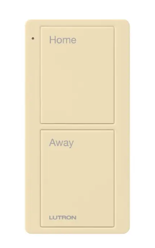 Lutron PJ2-2B-GIV-P01 2-Button Scene Pico Smart Remote - Pre-engraved Text ("Home/Away") - Ivory Finish