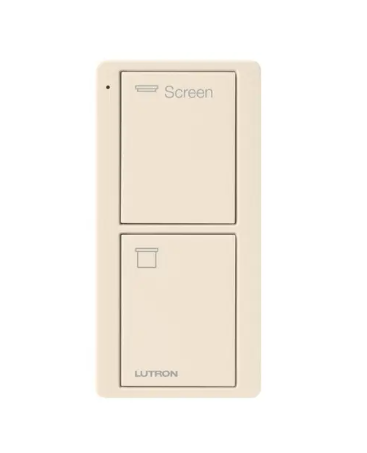 Lutron PJ2-2B-GLA-S08 2-Button Pico Smart Remote - Screen Icons and Text ("Screen") - Light Almond Finish