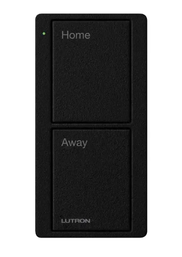 Lutron PJ2-2B-TMN-P01 2-Button Scene Pico Smart Remote - Pre-engraved Text ("Home/Away") - Midnight Finish