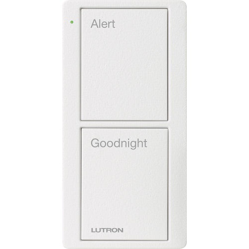 Lutron PJ2-2B-TSW-P02 Pico Wireless Scene Keypad - 2-button - Bedside Text - Snow Finish