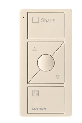Lutron PJ2-3BRL-GLA-S02 Original 3-Button Pico Smart Remote with Raise/Lower and Preset, Shade Icons and Text ("Shade"), Light Almond