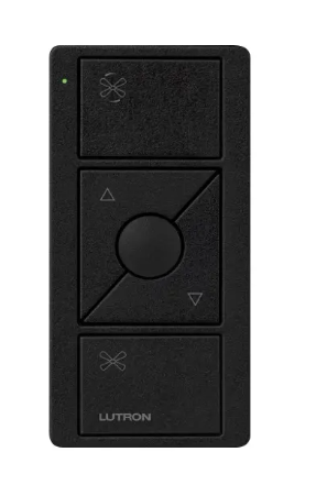 Lutron PJ2-3BRL-TMN-F01 Pico Smart Remote for Fan Control - 3-Button Raise/Lower with Preset Button - Midnight Finish