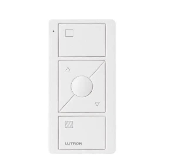 Lutron PJ2-3BRL-TSW-S01 Original 3-Button Pico Smart Remote with Raise/Lower and Preset - Shade Icons - Snow