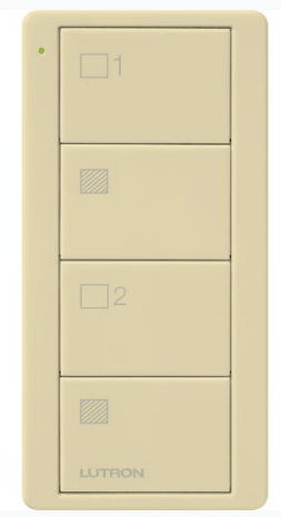 Lutron PJ2-4B-GIV-EL1 Pico 4-button Wireless Remote Control, Light Zone Control, Custom Engraving, Ivory