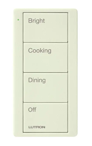 Lutron PJ2-4B-TBI-P02 4-Button Pico Smart Remote - Scene Keypad - Kitchen Text Engraving - Biscuit Finish