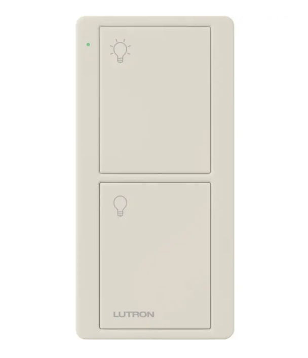 Lutron PJL-2B-GLA-L01 Pico Line Powered Wireless Control - 2 Button - Light Almond