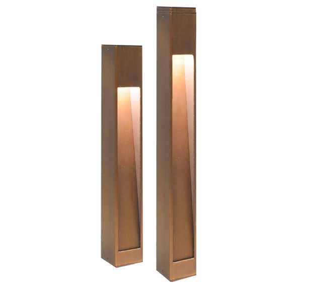 Focus Industries PL23DM24LEDPBRSRST 4W Led Panel Brass Bollard Deck Mount Path Light - Wattage: 4W - Lumens: 480lm - CCT: 3000K - Finish: Rust