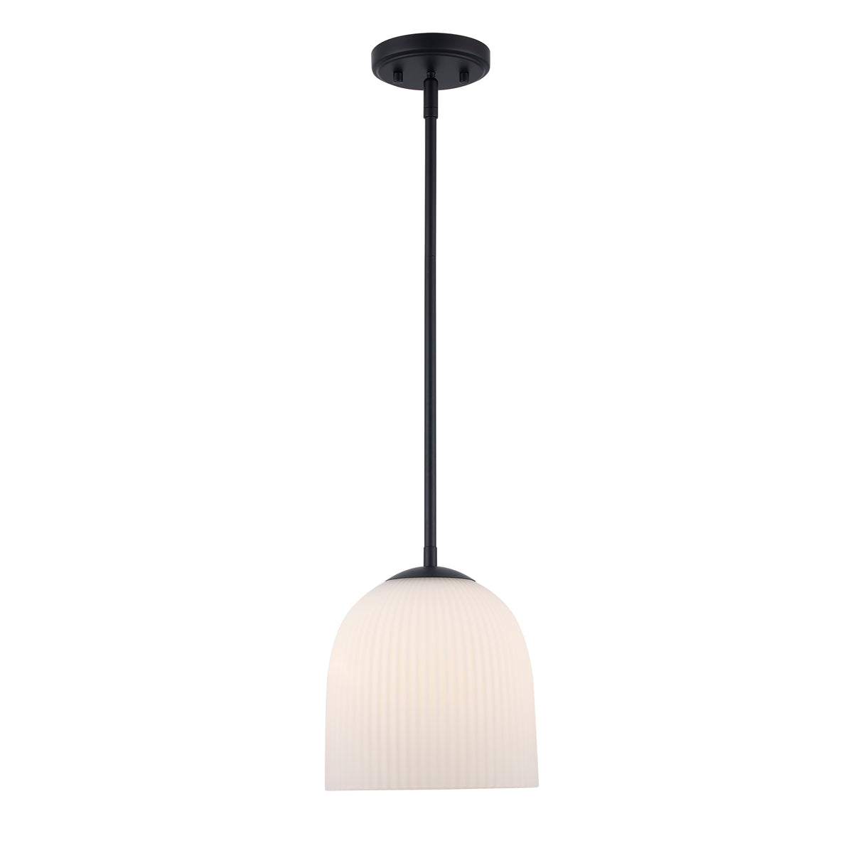 Trans Globe Lighting PND-2272 BK-FR MeadowGlow 1 light pendant in black with frosted glass
