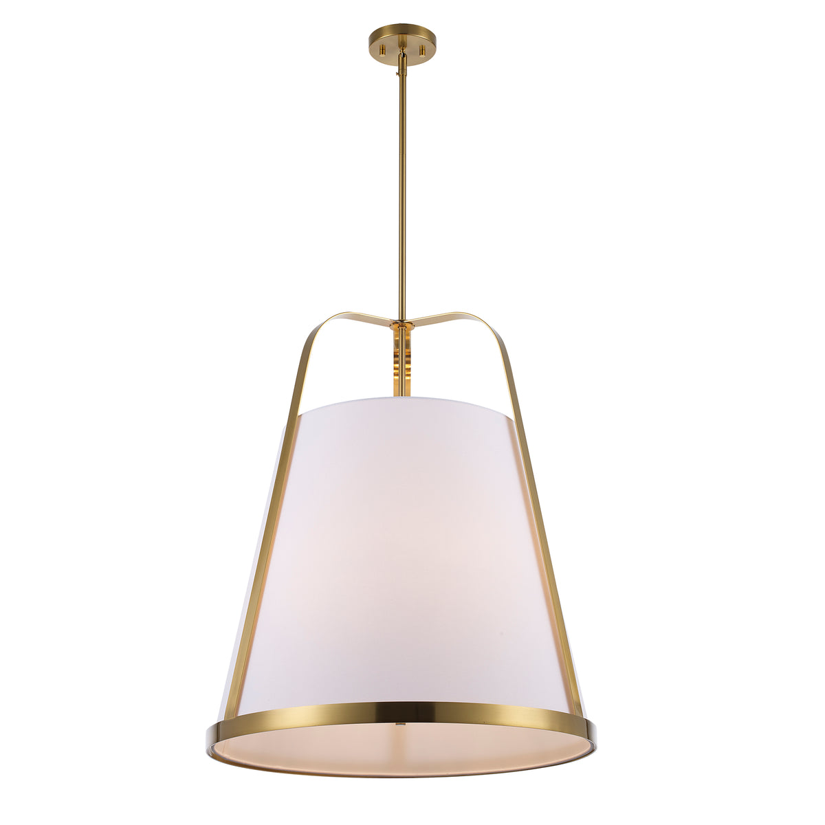 Trans Globe Lighting PND-2312 AG Cass 4 light antique gold pendant ceiling light with white linen shade