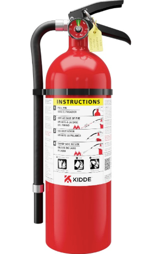 Kidde PRO-5MP-1 Pro 340 Fire Extinguisher 5.5lb, Rechargeable with Metal Strap Bracket