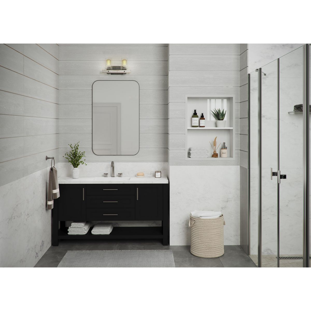Progress Lighting P300124-141 Gulliver 2 light bath vanity wall light in bathroom setting
