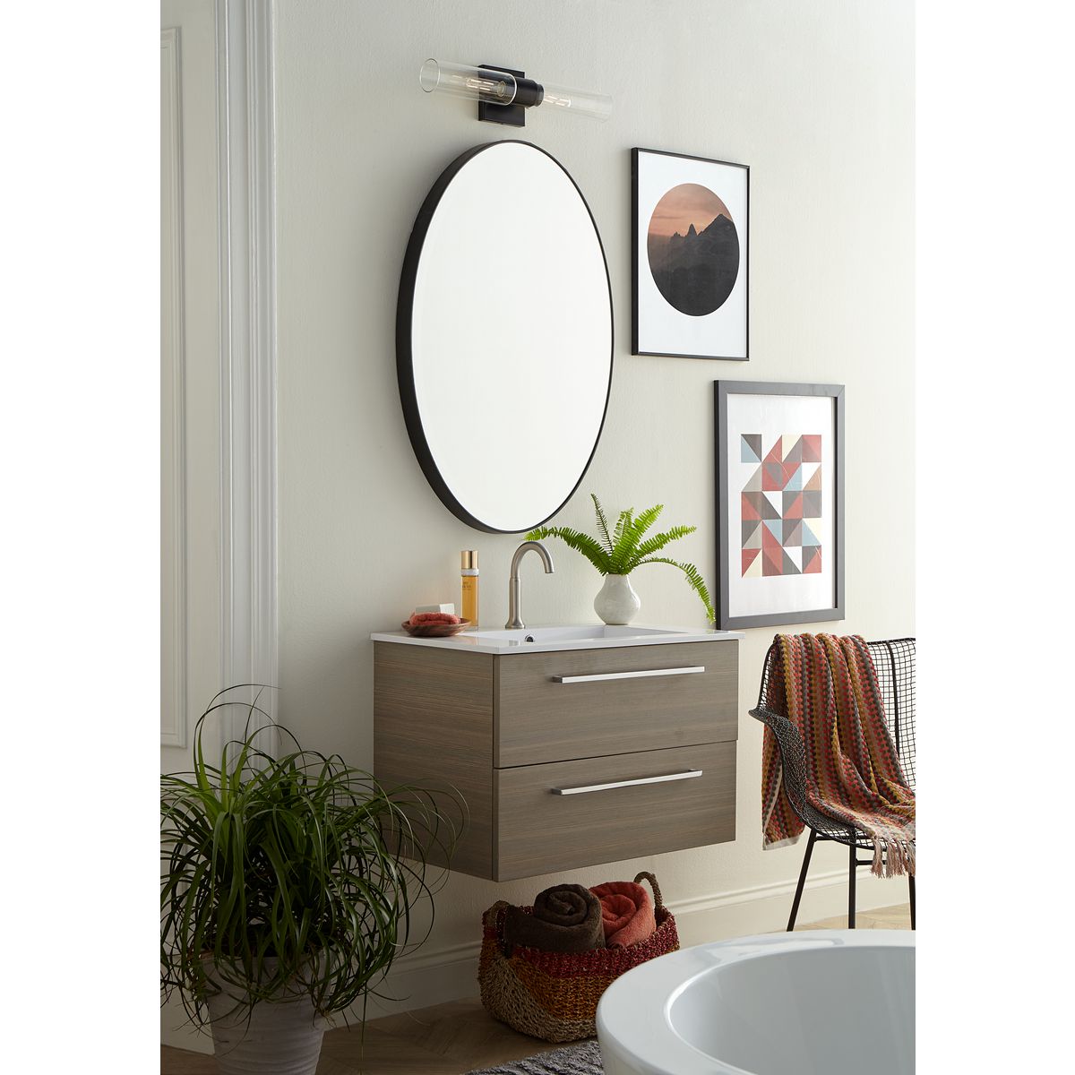 Progress Lighting P300300-031 Clarion Matte Black Bath Vanity Wall Light Lifestyle Shot