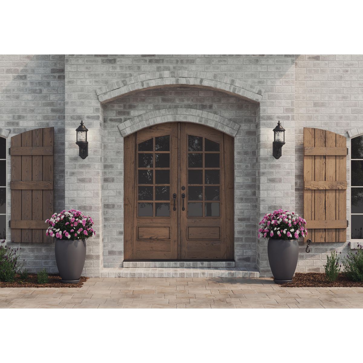 Progress Lighting Ashmore P5652-31 wall lantern installed beside entry door