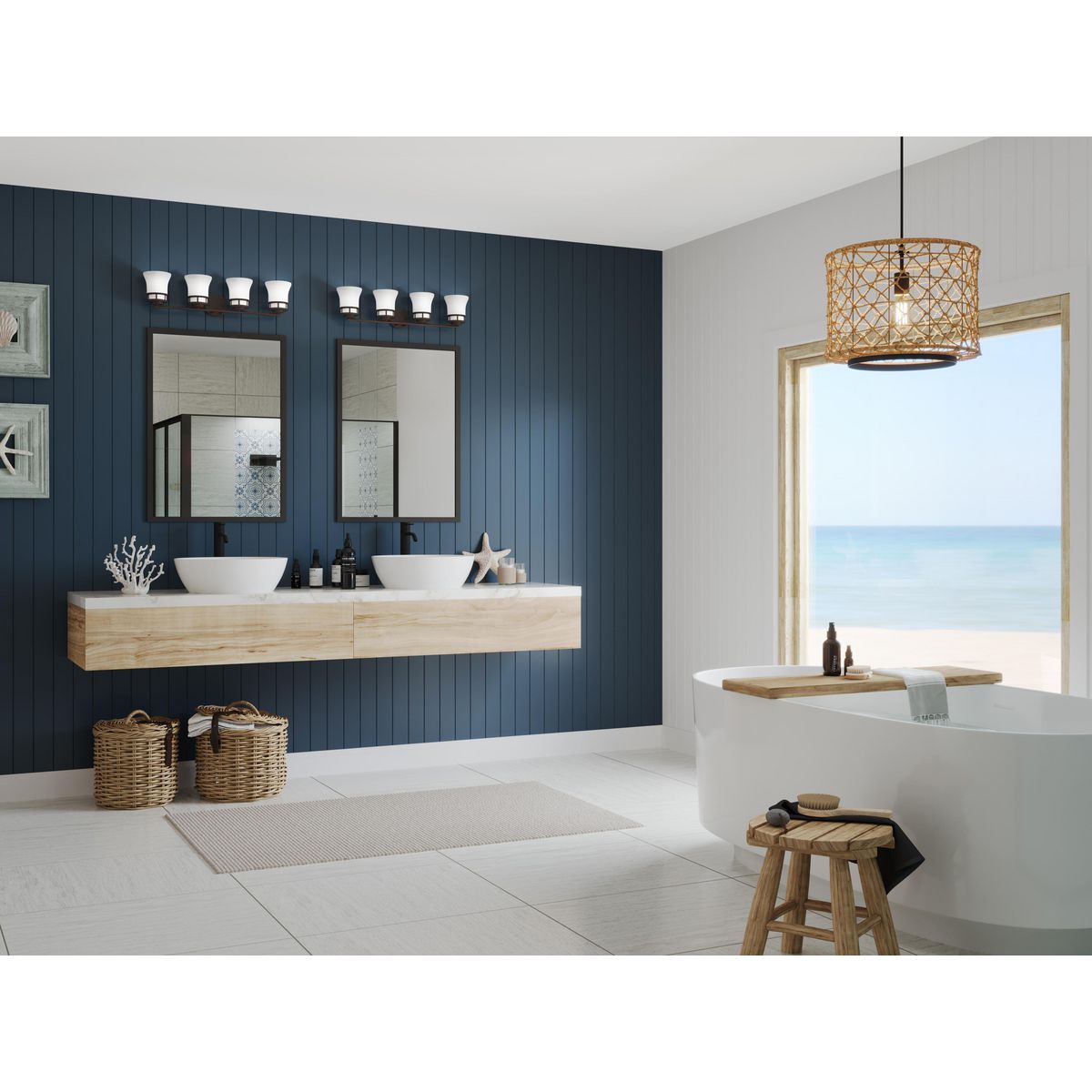 Progress Lighting Cascadia P2149-20 bath vanity wall light in bathroom setting