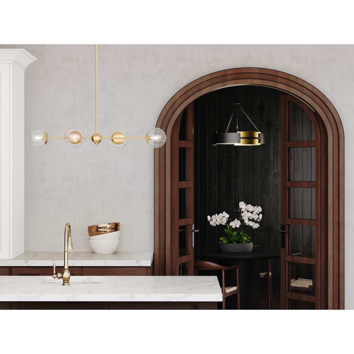 Progress Lighting P500330-031 Lowery 5-Light Textured Black Pendant Light Lifestyle