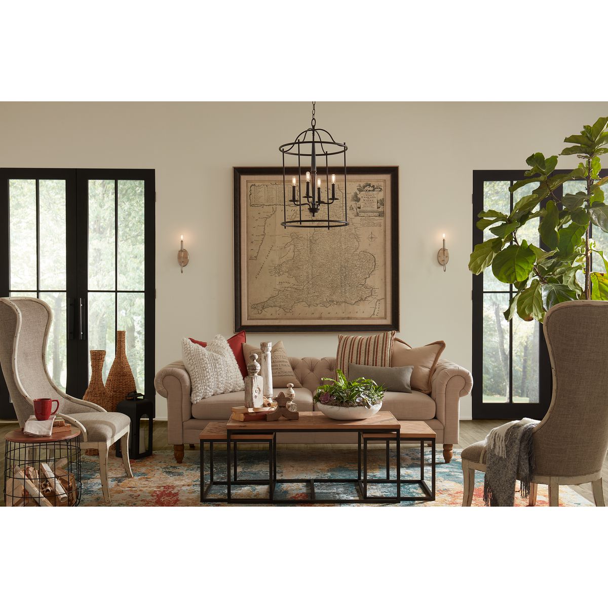 Progress Lighting Durrell Collection Wall Bracket - Lifestyle Living Room Application Shot