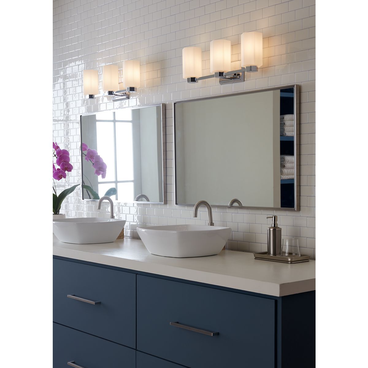 Progress Lighting P300478-015 Estrada 3 Light Polished Chrome Bath Vanity Wall Light - Lifestyle Image