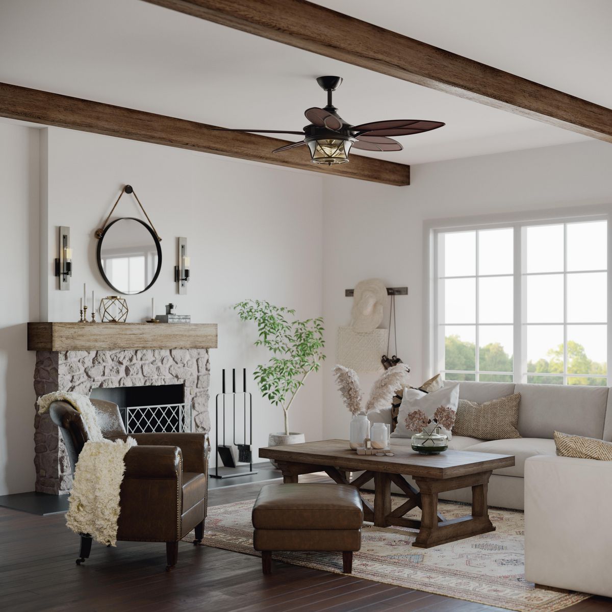 Progress Lighting Alfresco ceiling fan installed in living room