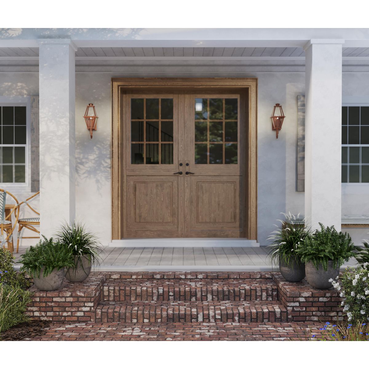 Progress Lighting Bradshaw outdoor wall lantern installed at front entry