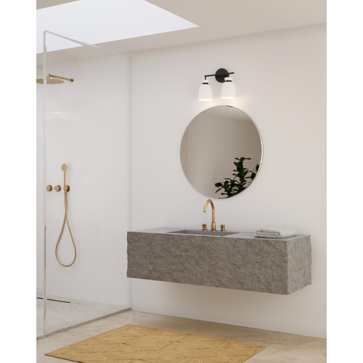 Progress Lighting P300485-31M Lexie 2 Light Matte Black Bath Vanity Wall Light Lifestyle