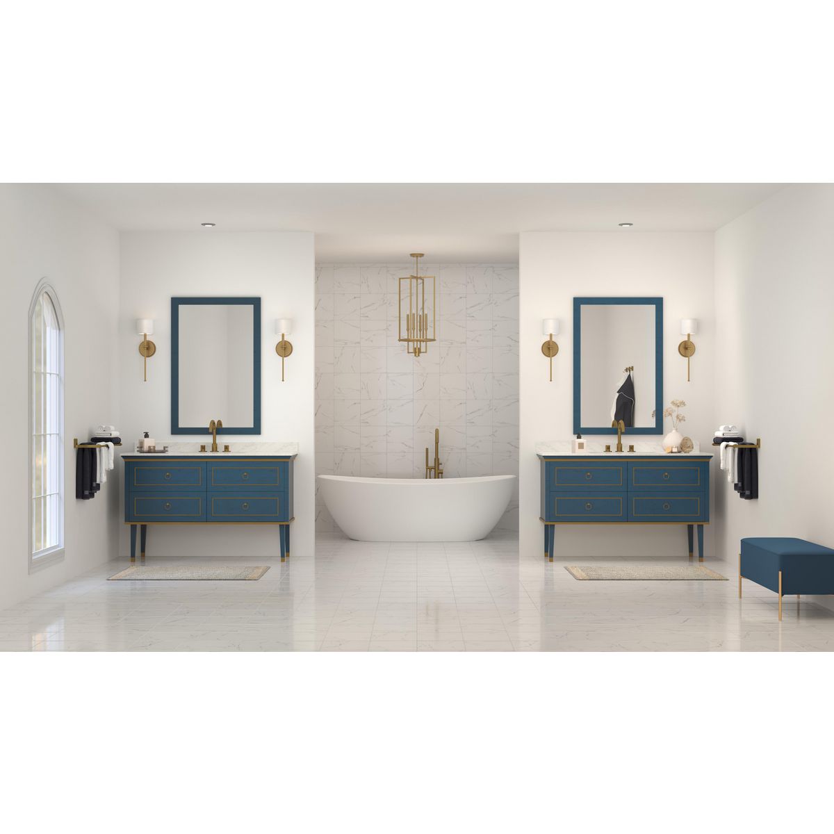 Elara collection accessory shade shown in bathroom setting