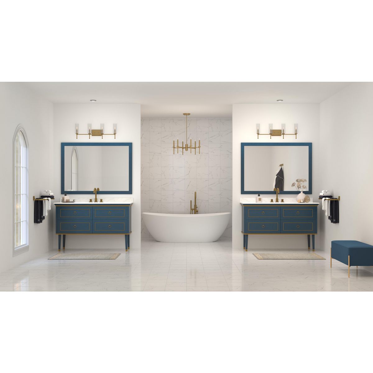 Progress Lighting Elara bath vanity wall light in bathroom setting