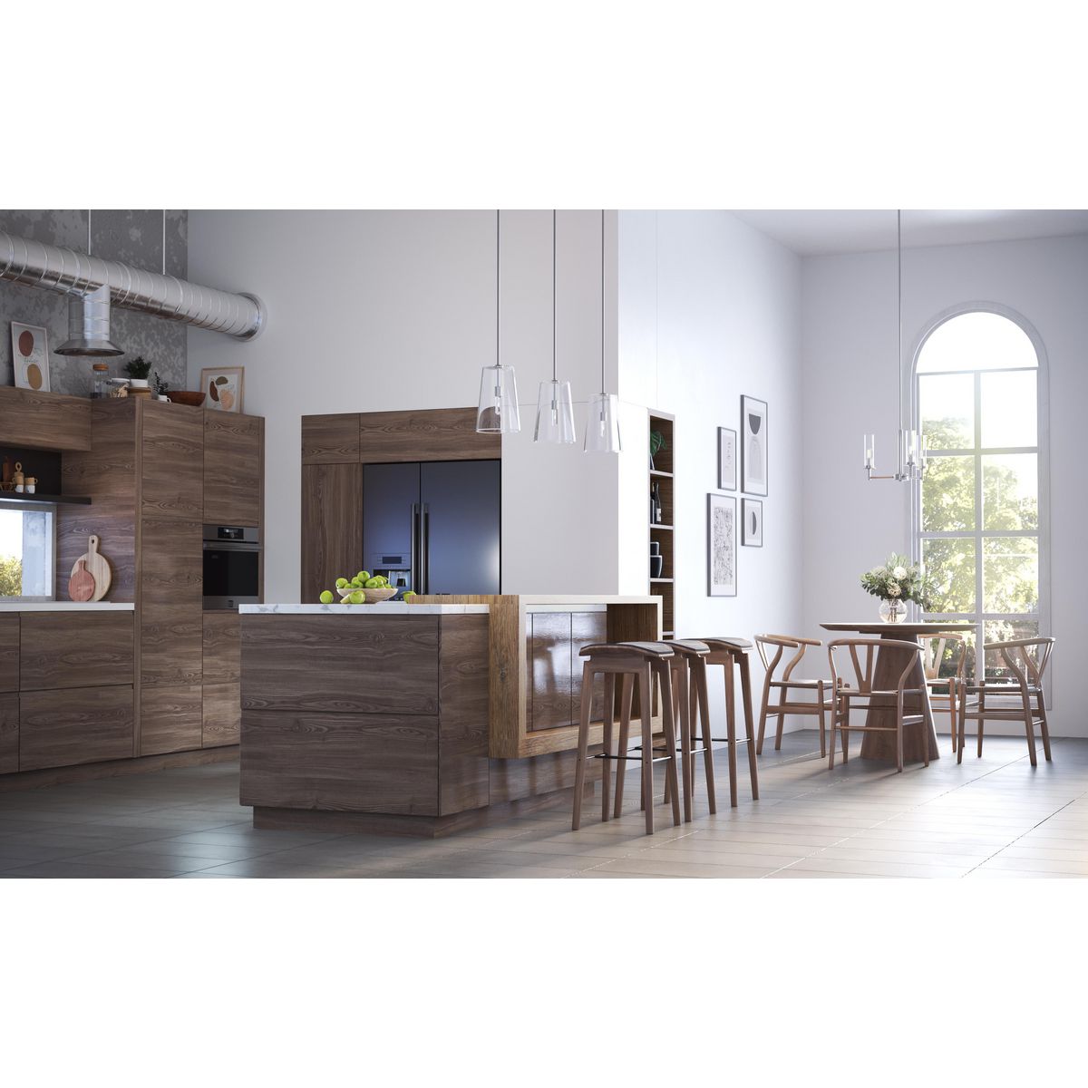 Progress Lighting P500242-009 Clarion Pendant Light Shown in Modern Kitchen Setting