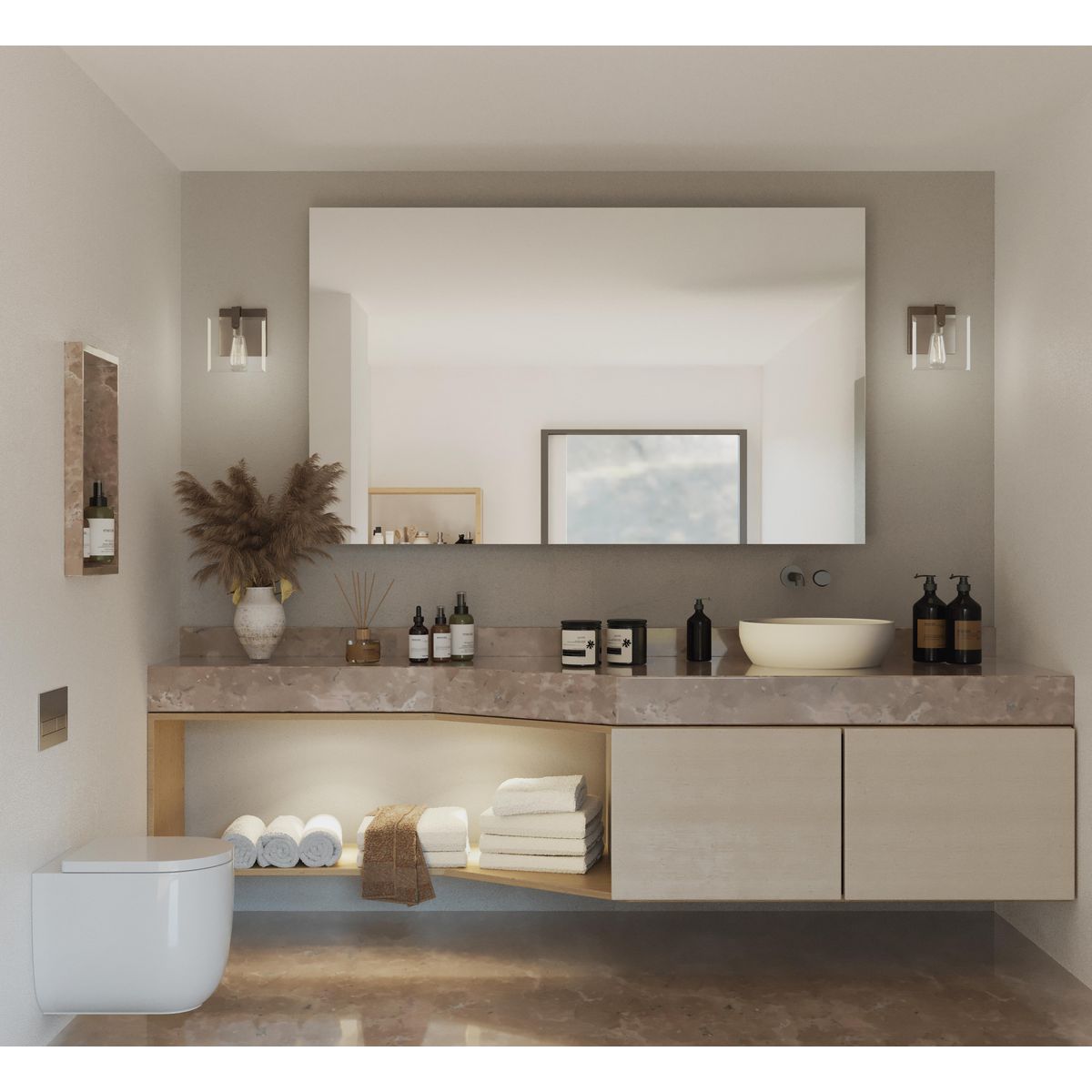 Progress Lighting P300105-020 Glayse bath vanity wall light in bathroom setting