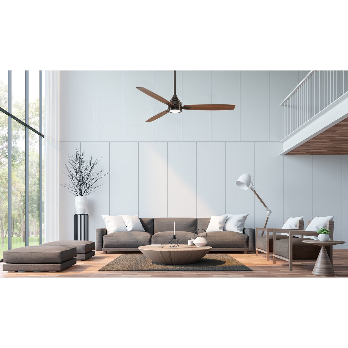 Progress Lighting P2554-2030K Gaze Antique Bronze Ceiling Fan in room setting