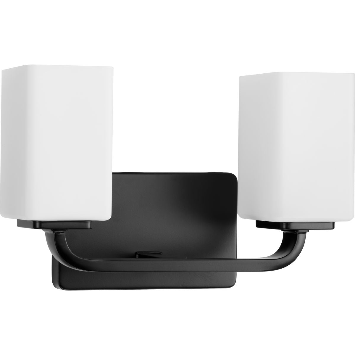 Progress Lighting P300369-31M Cowan 2 light matte black bath vanity wall light with etched opal glass