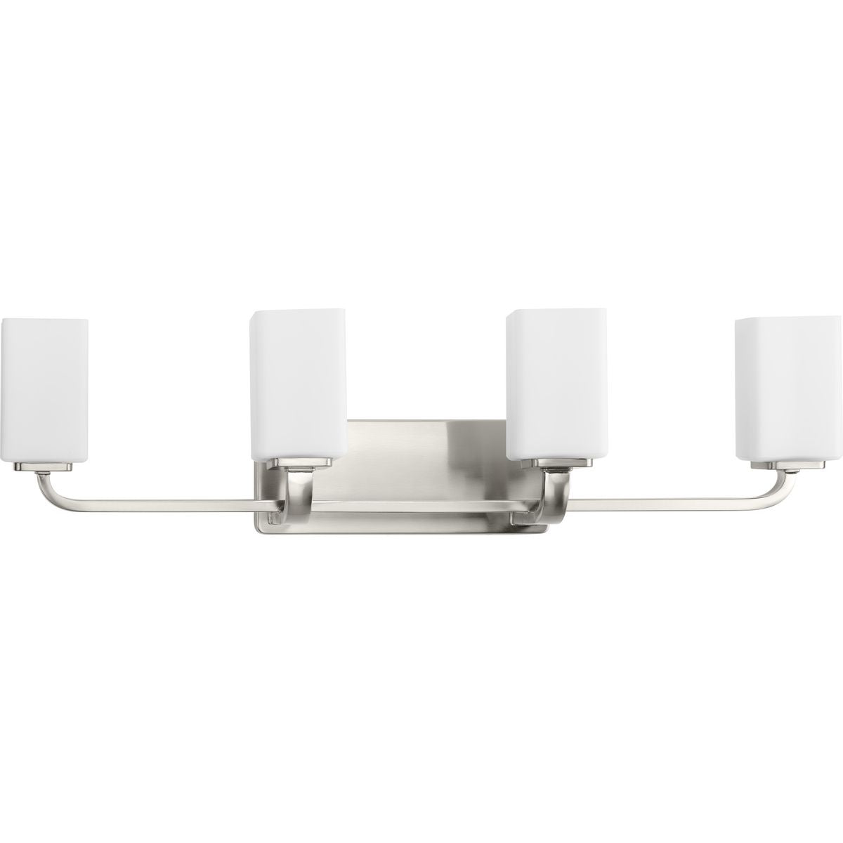 Progress Lighting P300371-009 Cowan 4 Light Brushed Nickel Bath Vanity Wall Light with Etched Opal Glass Shades