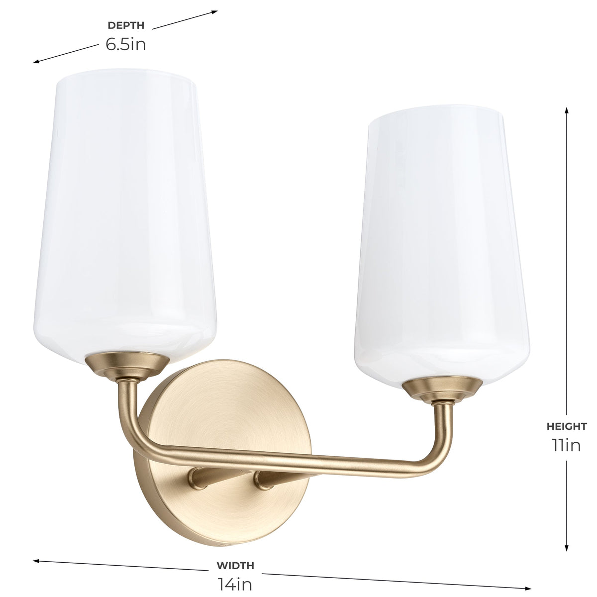 Angled close up of Celino 2 light bath vanity wall light