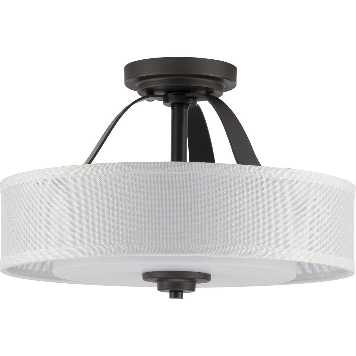 Progress Lighting P350098-143 Kene 2 Light Graphite Semi-Flush Ceiling Light