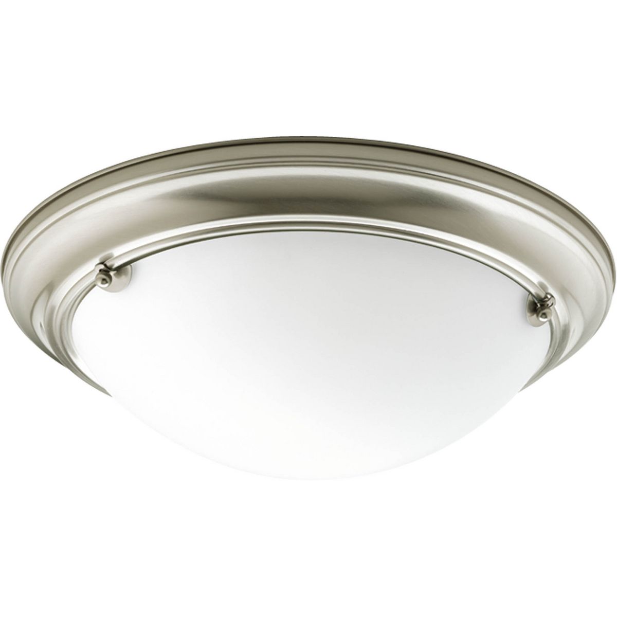Progress Lighting Eclipse 2 light flush mount ceiling light in brushed nickel