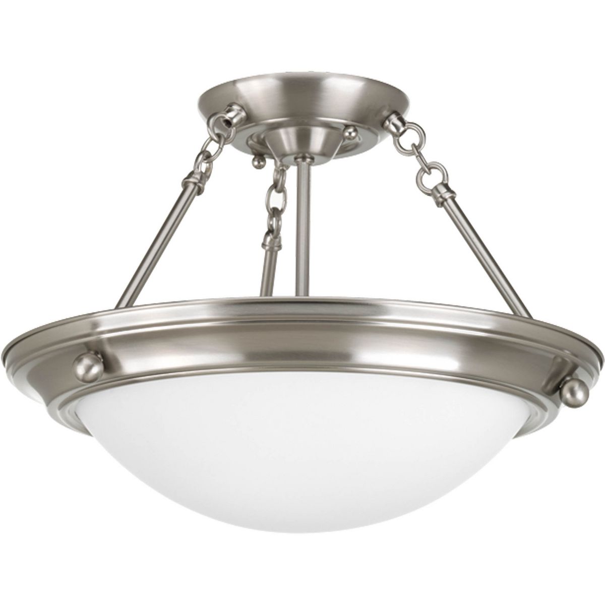 Progress Lighting Eclipse 2 light brushed nickel semi-flush ceiling light