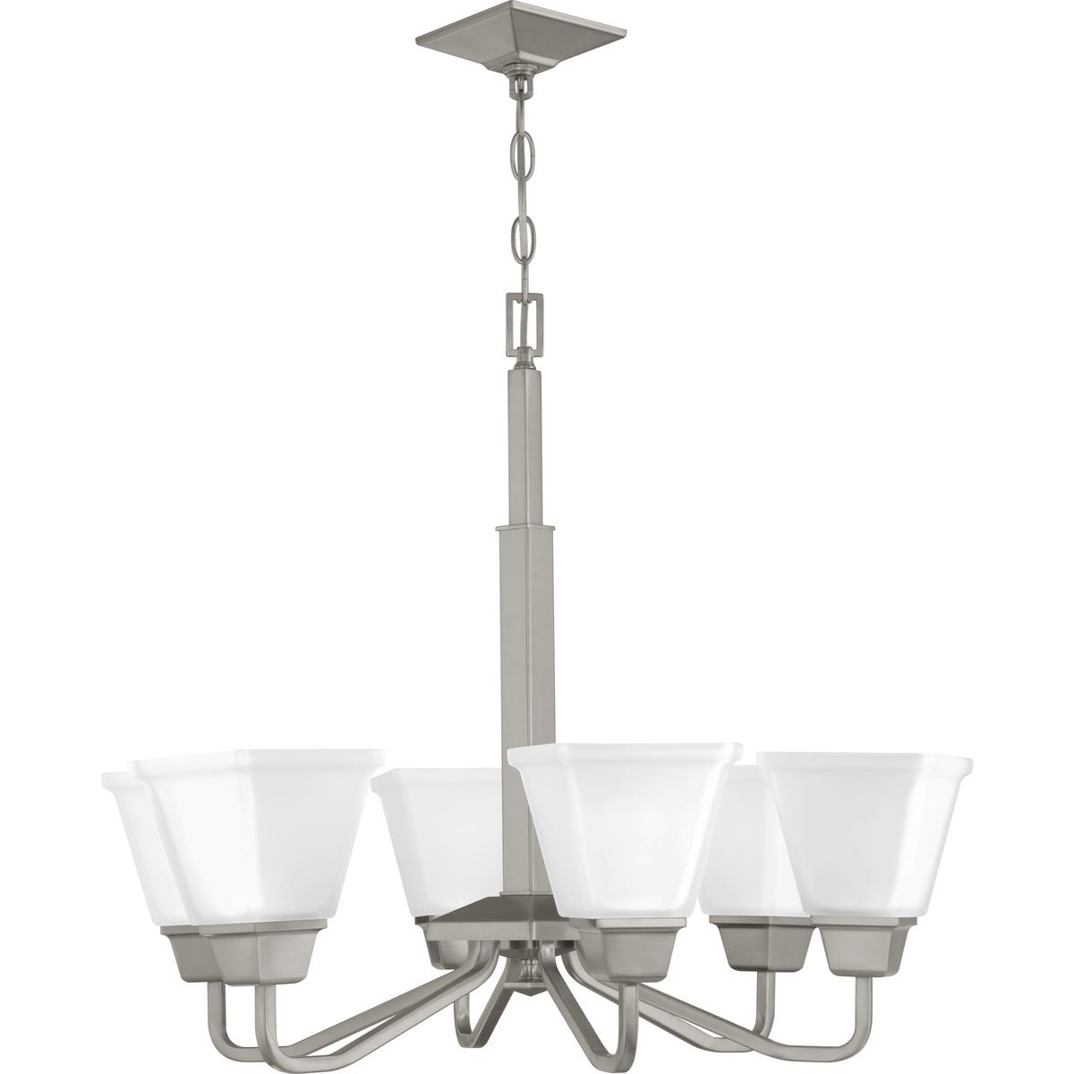 Progress Lighting P400119-009 Clifton Heights 6 Light Brushed Nickel Chandelier Ceiling Light
