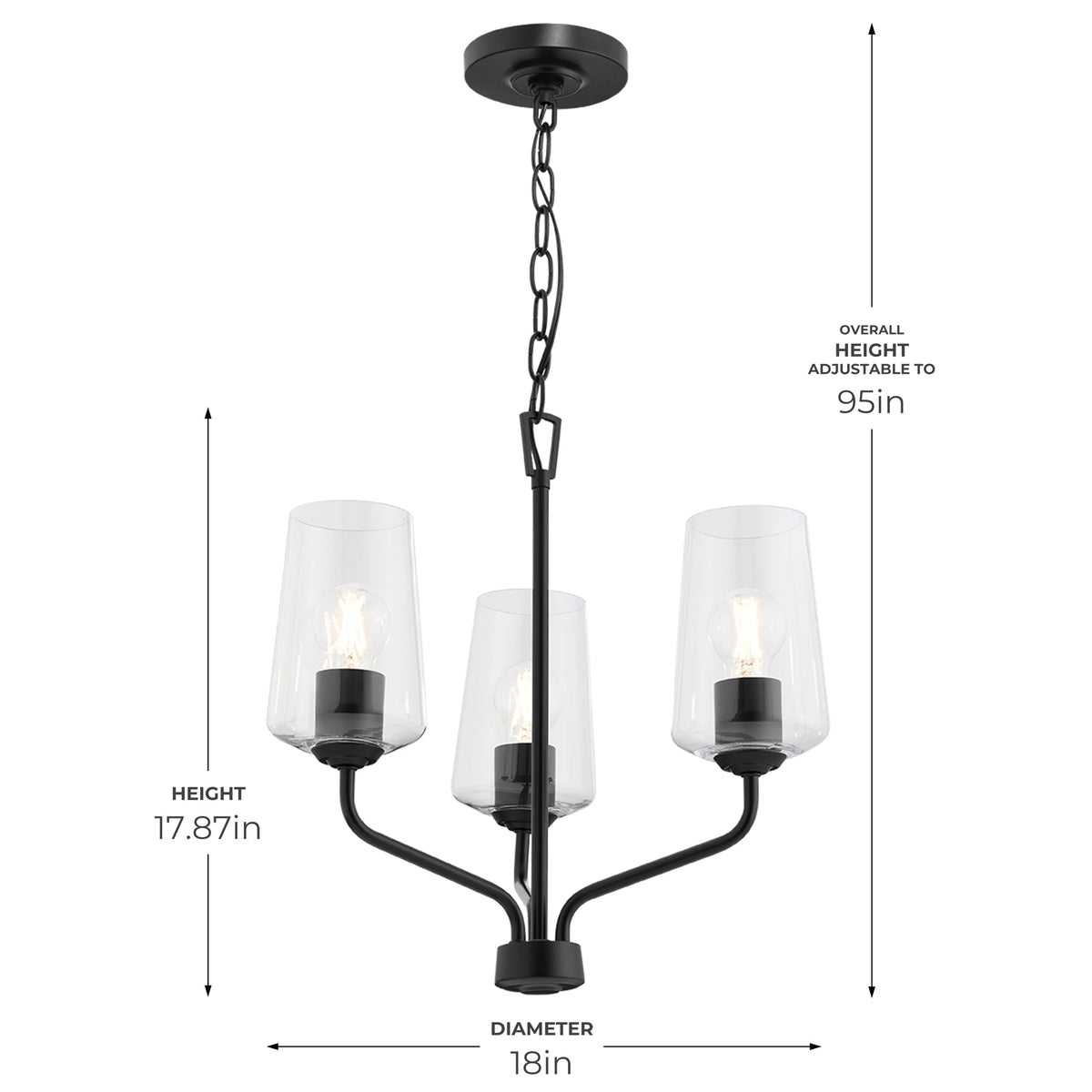 Progress Lighting P400440-031 Celino chandelier detail view