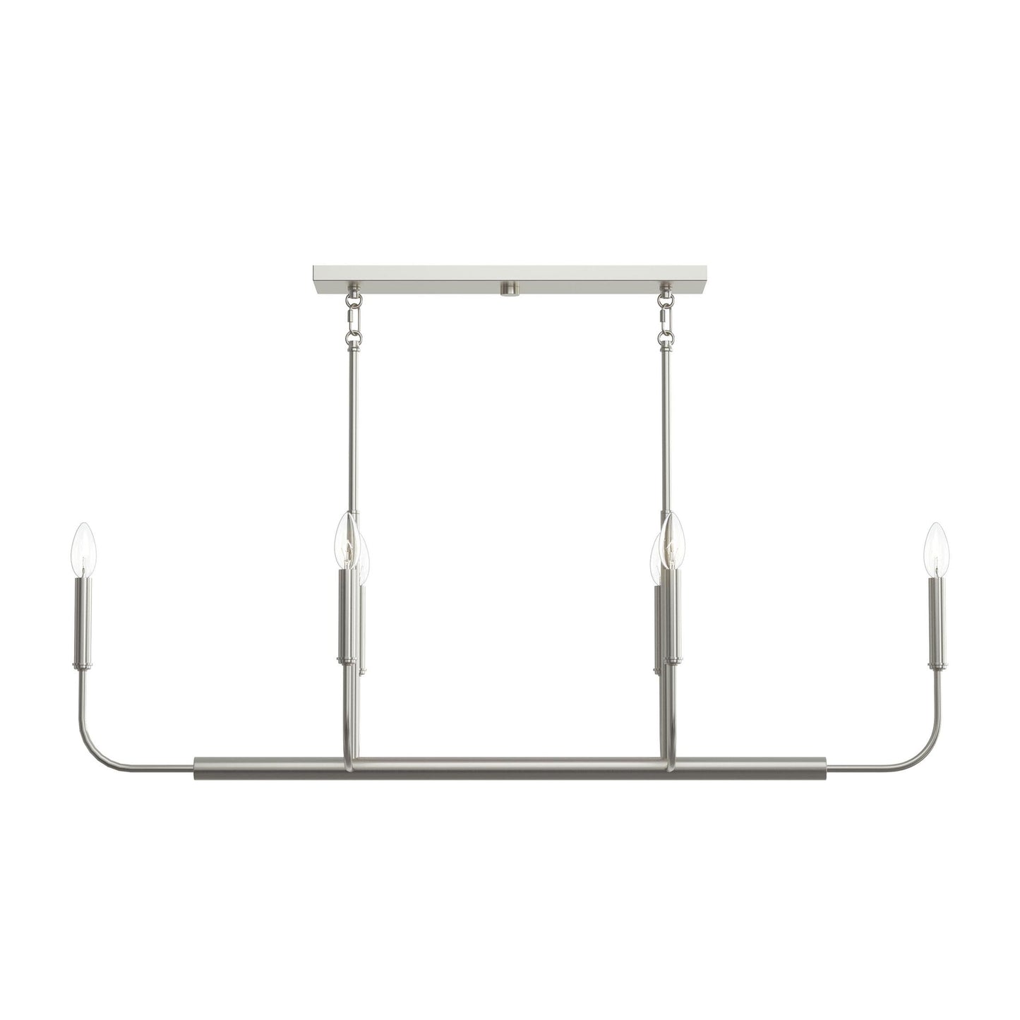Progress Lighting P400450-009 Reines 6 Light 44 inch Brushed Nickel Linear Chandelier - Front View
